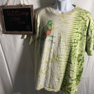 Costa rica green And white tie-dye T-shirt large